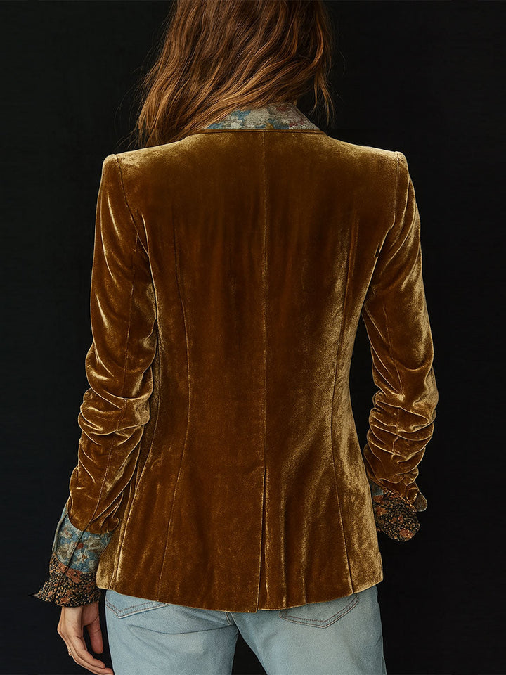 Nerina | Blazer Patchwork Stampa Floreale Vintage