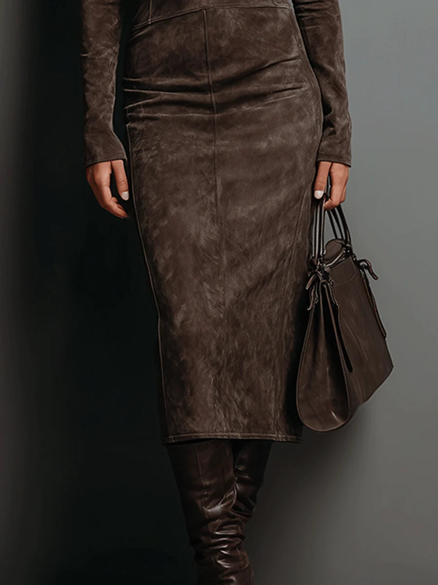 Liora | Abito Midi Lungo Marrone