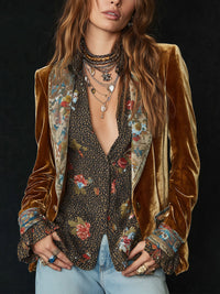 Nerina | Blazer Patchwork Stampa Floreale Vintage