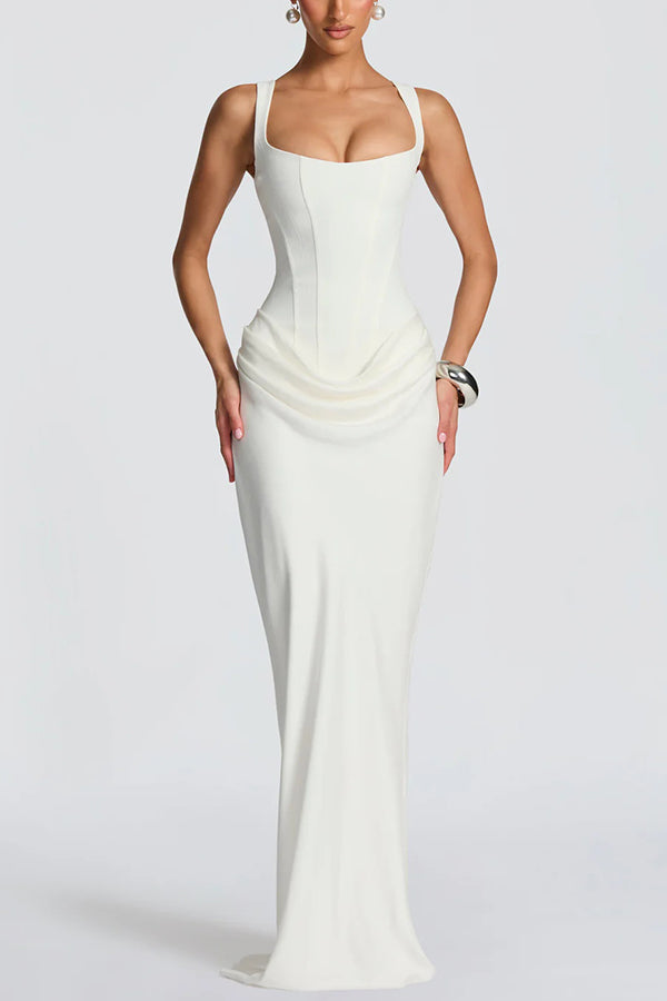 Elara | Maxi Abito con Scollo Quadrato
