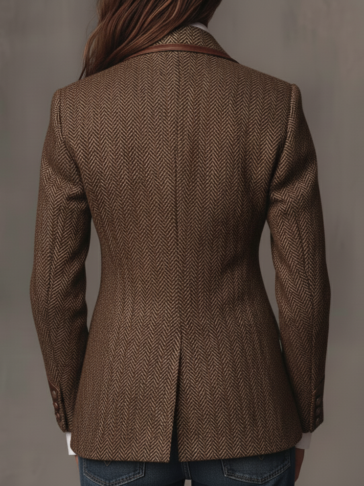 Siena | Blazer con Inserti a Chevron Stampati