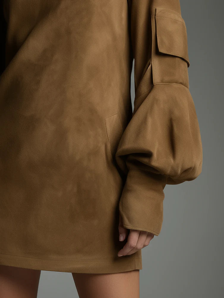 Elara | Mini Abito Oversize Morbido con Collo Alto