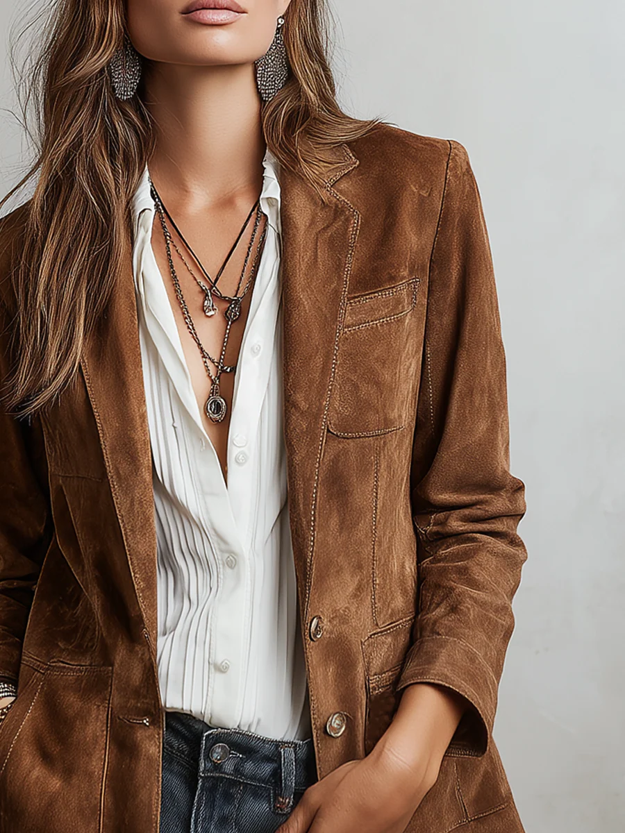 Siena | Blazer da Donna Vintage Marrone