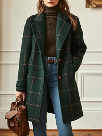 Cappotto effetto lana a quadri